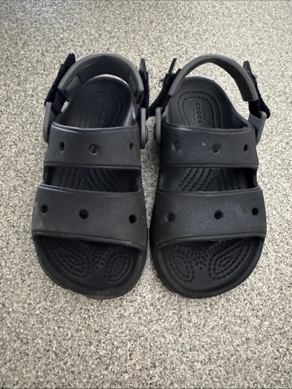 CROCS Kids Black Open-Toe Sport Sandals